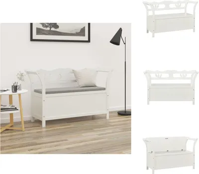 Produktbild von vidaXL Sitzbank Weiß 107x45x75,5 cm Massivholz Tanne -  Truhen- & Flurbänke