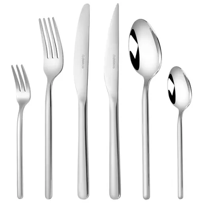 Productafbeelding van Deleca Amor Bestekset 36-delig voor 6 personen, RVS 18/0, Glanzend zilver, messen vorken lepels en steakmessen