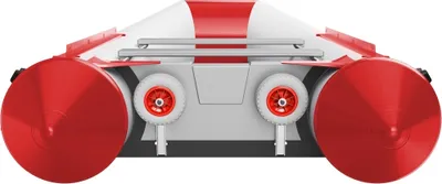 Immagine prodotto di Ruote di lancio coppia ruote di poppa per gommoni pieghevole funzionamento con una sola mano acciaio inox A4 SUPROD HD200, grigio/rosso