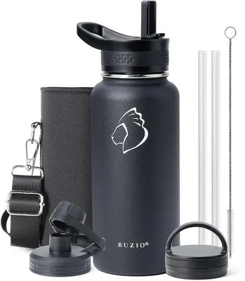 Produktbild von Isolierte 1L Sportwasserflasche schwarz