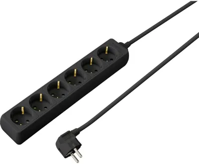 Produktbild von Sygonix SY-4890992 Steckdosenleiste 6fach Schwarz Schutzkontakt 1 St.