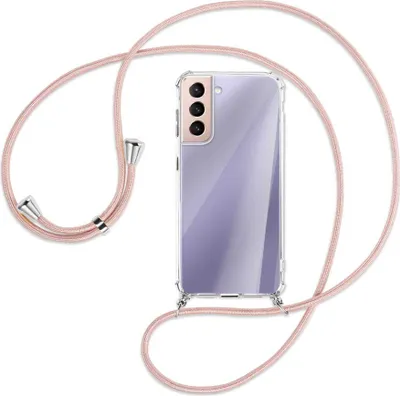 Produktbild von Handykette Backcover-Schutzhülle mit Band (Metall silberfarben) für Samsung Galaxy S21 5G - roségold