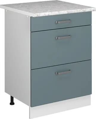 Obrázok produktu pre Kuchynská spodná skrinka Vicco R-Line Modrošedá 60 cm so zásuvkami a pracovnou doskou, Model 41148