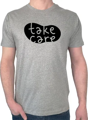 Produktbild von Huuraa Herren T-Shirt Take Care Batch XXL Sport Grey Bio Baumwolle Fairtrade Herrenshirt Geschenkidee