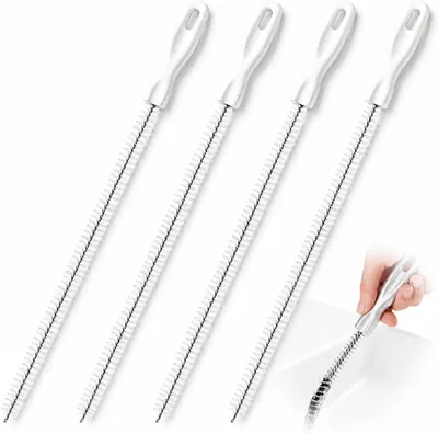 Produktbild von 10 Abflussbürste, Abflussreiniger Spirale, 45cm Flexible Rohrreiniger Sticks mit Edelstahlkern und Nylonborsten, Drain Bürsten für Küche, Bad, Waschbecken, Dusche und Rohrpflege