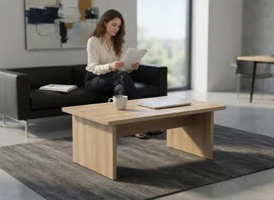 Zdjęcie produktu dla Drewniany stolik kawowy o prostej i eleganckiej formie
