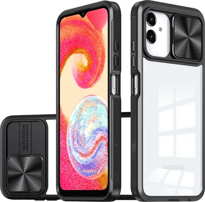 Produktbild von Hülle für Samsung Galaxy A05 Transparent TPU Bumper Schutzhülle mit Schiebe Kamera Schutz Schwarz