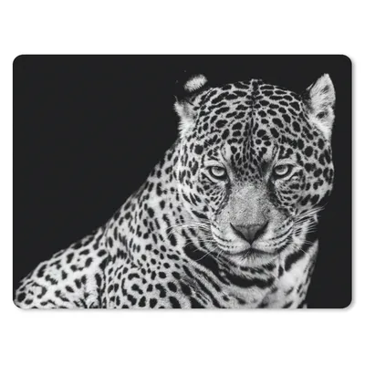 Produktbild von MuchoWow® Mauspad Mousepad Leopard - Tiere - Schwarz - Weiß - Porträt 23x19 cm - Mousepads - Maus Mat - Pad - Mausunterlage - Schreibtischunterlage - Mauspad