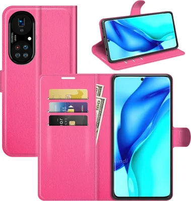 Produktbild von Schutzhülle für Huawei P50 Pro Case Handy Hülle Cover Case Schutztasche Wallet Etuis, Farbe:Pink