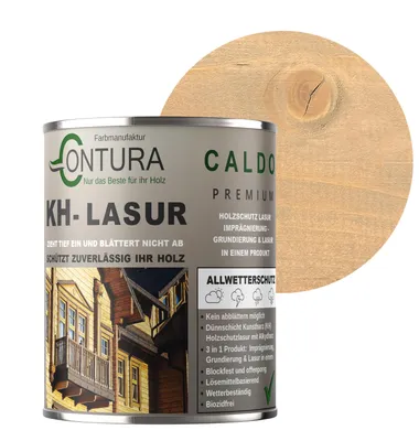 Produktbild von Contura KH Lasur 2,5Liter 3in1 Holzlasur Holzschutzlasur UV- Holzschutz Holzöl Dünnschichtlasur - R01019 Sand Graubeige