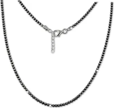 Produktbild von SilberDream Halskette 47cm 925 Silber Schmuck Kugeln silber schwarz SDK11045K