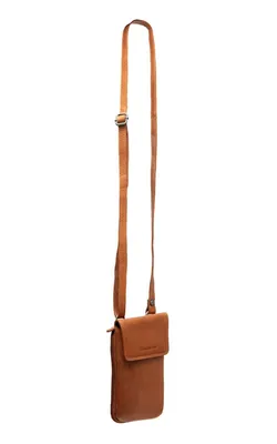 Zdjęcie produktu dla Skórzana torba na telefon komórkowy marki Chesterfield Torba na ramię Langley Phonebag Cognac jasnobrązowa