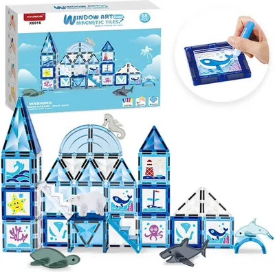 Zdjęcie produktu dla Magnetyczny zestaw do budowania Window Art Ocean 68szt - Płytki magnetyczne