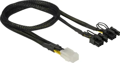 Produktbild von DeLOCK 85455, PCI-E (6-pin), 2 x PCI-E(6+2 pin), 0,3 m, Männlich, Weiblich, Gerade