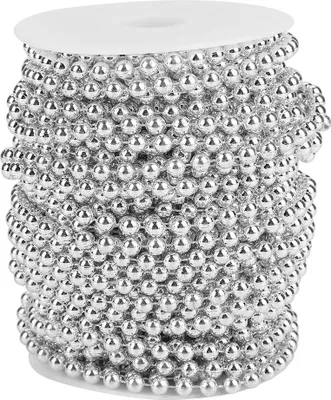 Produktbild von 25 m/Rolle Galvanisieren Perlendraht Perlen Girlande String DIY Hochzeitsdekoration 6 mm (Silber)