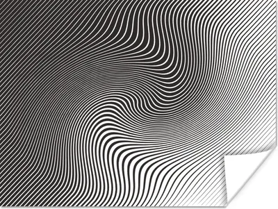 Produktbild von MuchoWow® Poster Eine schwarz-weiße Illustration eines Musters 120x90 cm - Wandbild