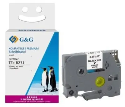 Obrázok produktu pre G&G 18767 – Tlačivá na vytváranie štítkov, čierna farba na bielom pozadí, séria TZe