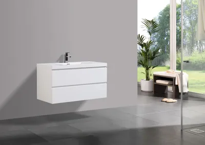 Produktbild von Badmöbel Unterschrank FLAT 100 (hochglanz-weiß)