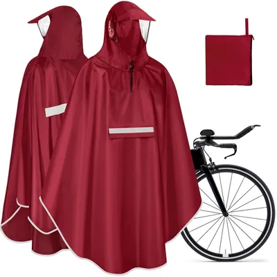 Produktbild von Wasserdichte Fahrrad-Poncho für Erwachsene - Reflektierend und Kompakt
