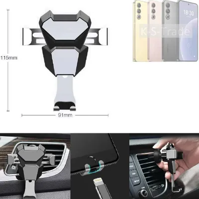 Produktbild von K-S-Trade Lüftungshalterung kompatibel mit Meizu 20 kompakte Handy-Halterung Lüftungsschlitz Lüftungsgitter Autohalterung KFZ Auto-Halterung