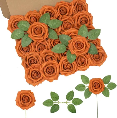 Produktbild von Kunstblumen Rose - 25 Stück - Rosen aus Schaumstoff mit Stiel - Künstliche Blumen - Für Blumensträuße und Hochzeiten