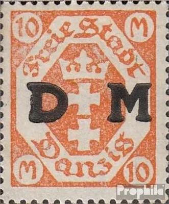 Produktbild von Briefmarken Danzig 1922 Mi D27F, ohne Rosettenunterdruck mit Falz Dienstmarke
