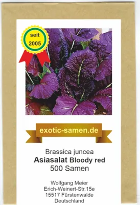 Produktbild von Asia Salat - Bloody Red - gefranste Blätter - Bassica juncea - 500 Samen