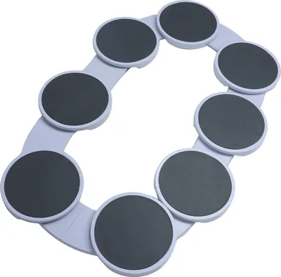 A rotating tray with multiple circular pads, isolated on a white background.