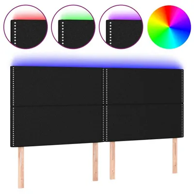 Produktbild von LED Kopfteil Schwarz 180x5x118/128 cm Stoff