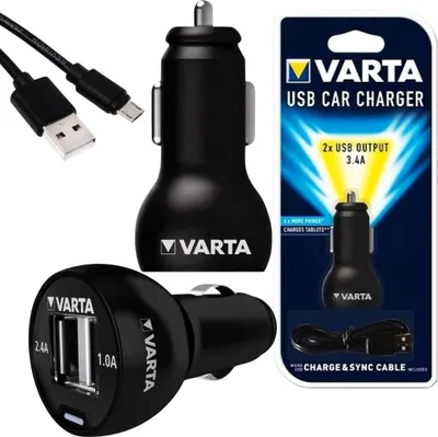 Obrázek produktu pro Varta Portable Power Car power - Napájecí zdroj do auta - 17 Watt - 3,4 A - 2 výstupní porty (USB)