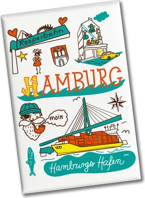 Produktbild von Hamburg Wimmelbild Souvenir Magnet - Reeperbahn
