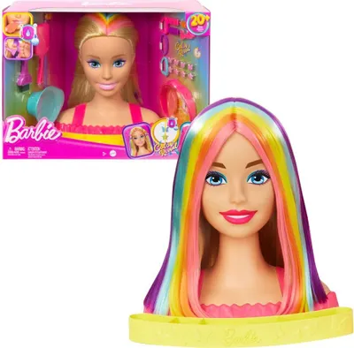 Produktbild von Mattel HMD78 Barbie Totally Hair Regenbogen Deluxe Styling Kopf Frisurenkopf Frisierkopf