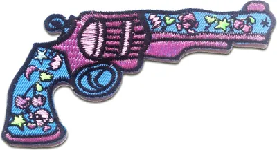 Produktbild von Pistole Revolver Girly - Aufnäher, Bügelbild, Aufbügler, Applikationen, Patches, Flicken, Zum Aufbügeln, Größe: 11.3 x 6.5 cm
