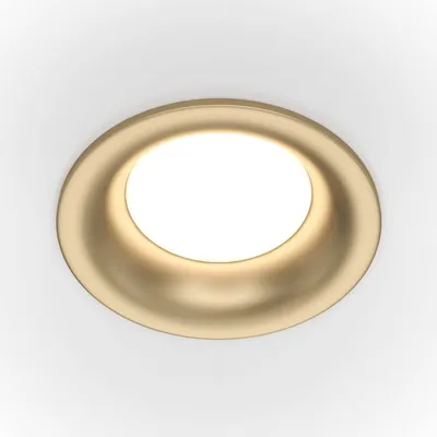 Produktbild von Maytoni Slim Downlight, Einbauleuchte GU10 Matt-Gold Ø8,5mm