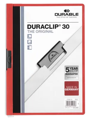 Produktbild von DURABLE Klemmmappe DURACLIP® 30 A4, 220003 rot