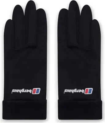 Schwarze Fingerhandschuhe von Berghaus mit Logo; geeignet für Unisex-Nutzung.