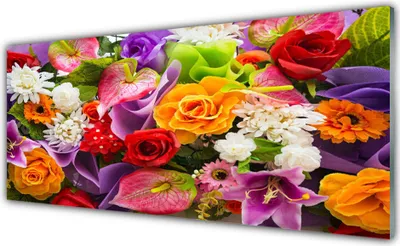 Produktbild von Acrylglasbilder 125x50 Wandbild Druck Blumen Pflanzen