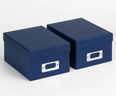 Aufbewahrungsboxen aus Karton, Blau, 2er Set, 22x17x11 cm