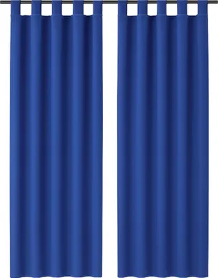 Image de Écharpe décorative Ellen à boucles, lot de 2, bleu, 140 x 175 cm