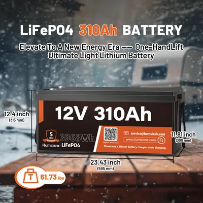 Obrázek produktu pro Lithiová baterie - LiFePO4 baterie - Startovací baterie - Baterie pro karavany - 12V 310Ah baterie - Integrovaný systém řízení baterie (BMS) 100A