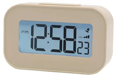 Digitalwecker mit LCD-Display, Schlummerfunktion, Lautstärkeregelung, Sandstein