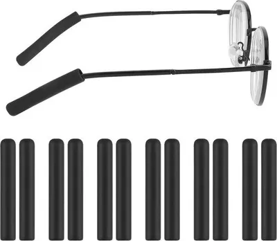 Produktbild von Silikonische Brillehalterungen Anti-Slip und bequem für Sonnenbrillen - schwarz - 6 Paar/12 Stück