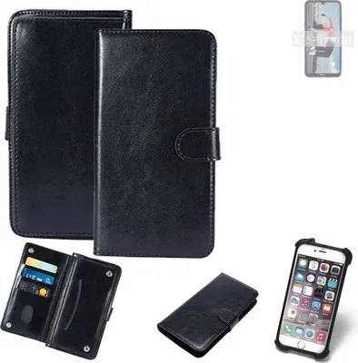 Produktbild von K-S-Trade 360° Hülle kompatibel mit HiSense Infinity H30 Lite schwarz Kunstleder Case BookCase WalletCase Kunstlederederhülle Handyhülle,