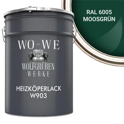 Produktbild von Heizkörperlack Heizungsfarbe Heizkörperfarbe W903 Moosgrün RAL 6005 - 2,5L