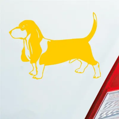 Produktbild von Auto Aufkleber Beagle Hund Dog Animal Tier Car 12x7,5 cm Gelb Sticker Heckscheibenaufkleber