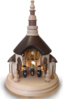 Produktbild von Lichterhaus Offene Seiffner Kirche mit Innenbeleuchtung und Kurrendesängern BxHxT 21,5x31x21,5cm NEU