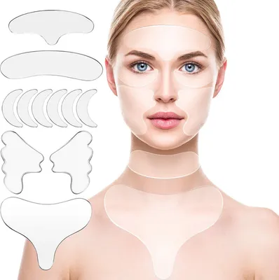 Produktbild von COOL-i® Anti-Falten Silikonpads – 11-teiliges Set für Gesicht, Hals & Dekolleté – Wiederverwendbar, hautfreundlich, glättend