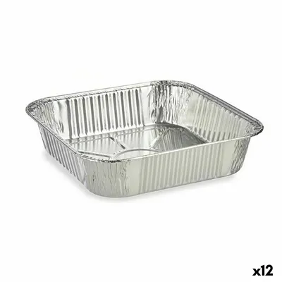 Obrázek produktu pro Sada jednorázových kuchyňských misek z kostkovaného hliníku 20,5 x 6,5 x 20,5 cm (12 kusů)