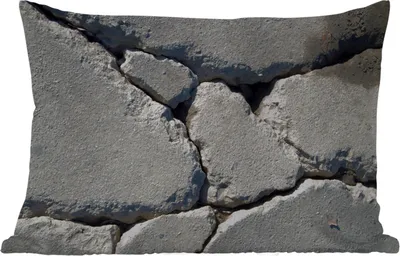 Produktbild von MuchoWow® Outdoor Kissen - Beton - Riss - 60x40 cm - Wetterfest - Lounge Kissen - Zierkissen - Kissen für Innenräume