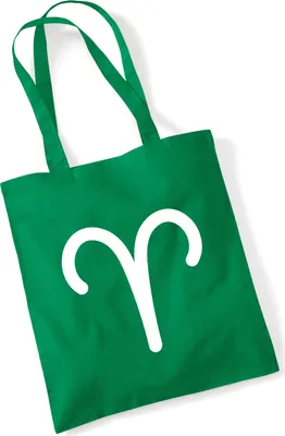 Produktbild von Huuraa Jutebeutel Widder Sternzeichen Zeichen 10 Liter Kelly Green Baumwolle Tasche Geschenkidee